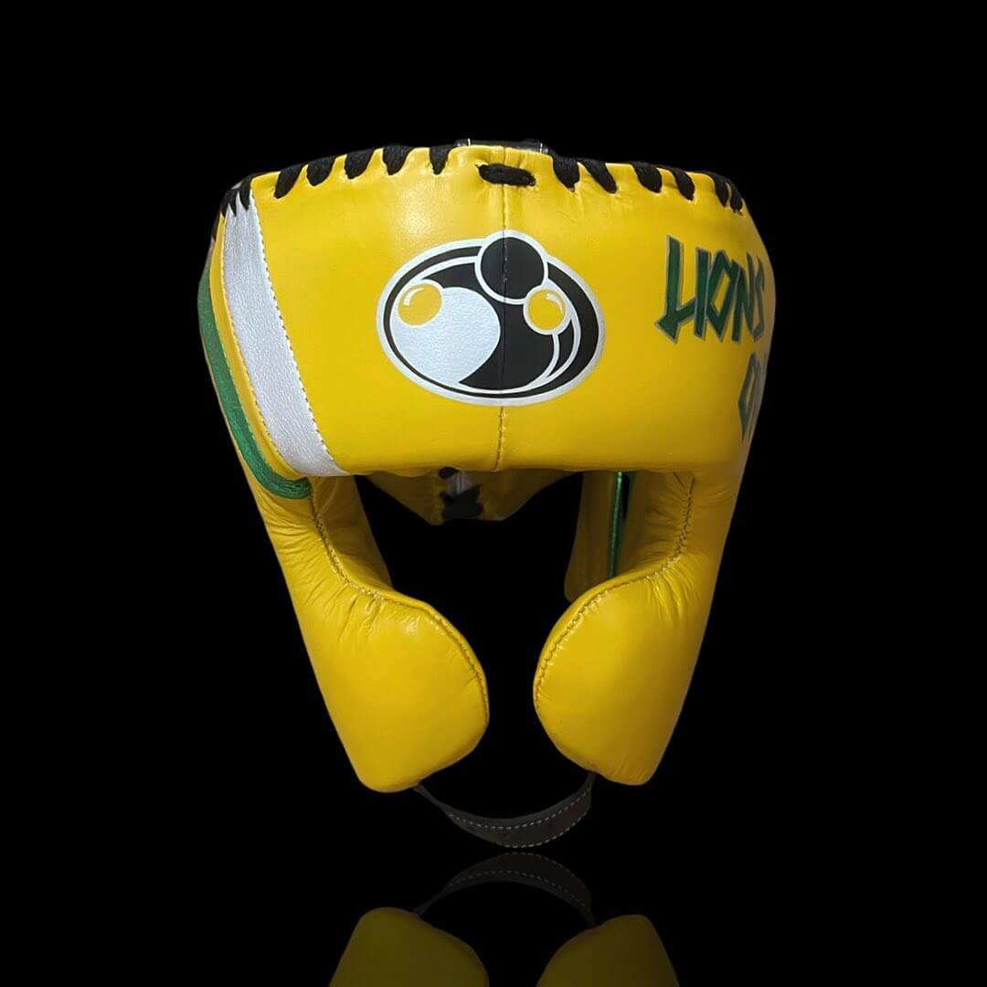 Customizable Yellow/Green/Silver Grant Boxing Sets With Cheeks Head Guard and Groin Guard Protector