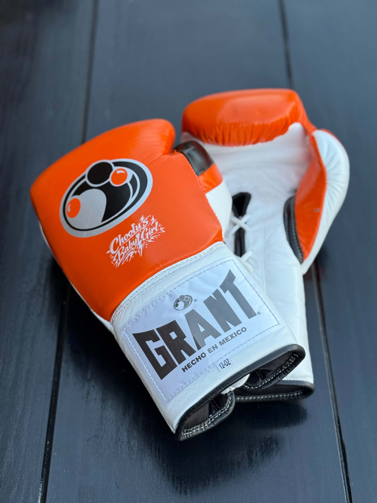 Customizable Grant Boxing Gloves Orange/White/Black Custom Lace-Up Training