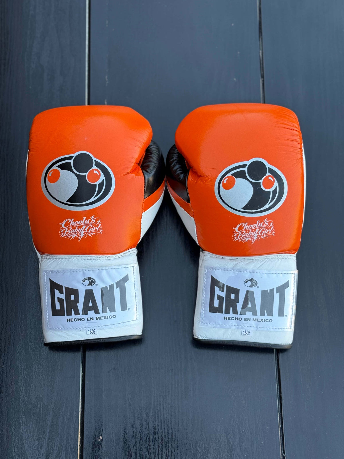 Customizable Grant Boxing Gloves Orange/White/Black Custom Lace-Up Training