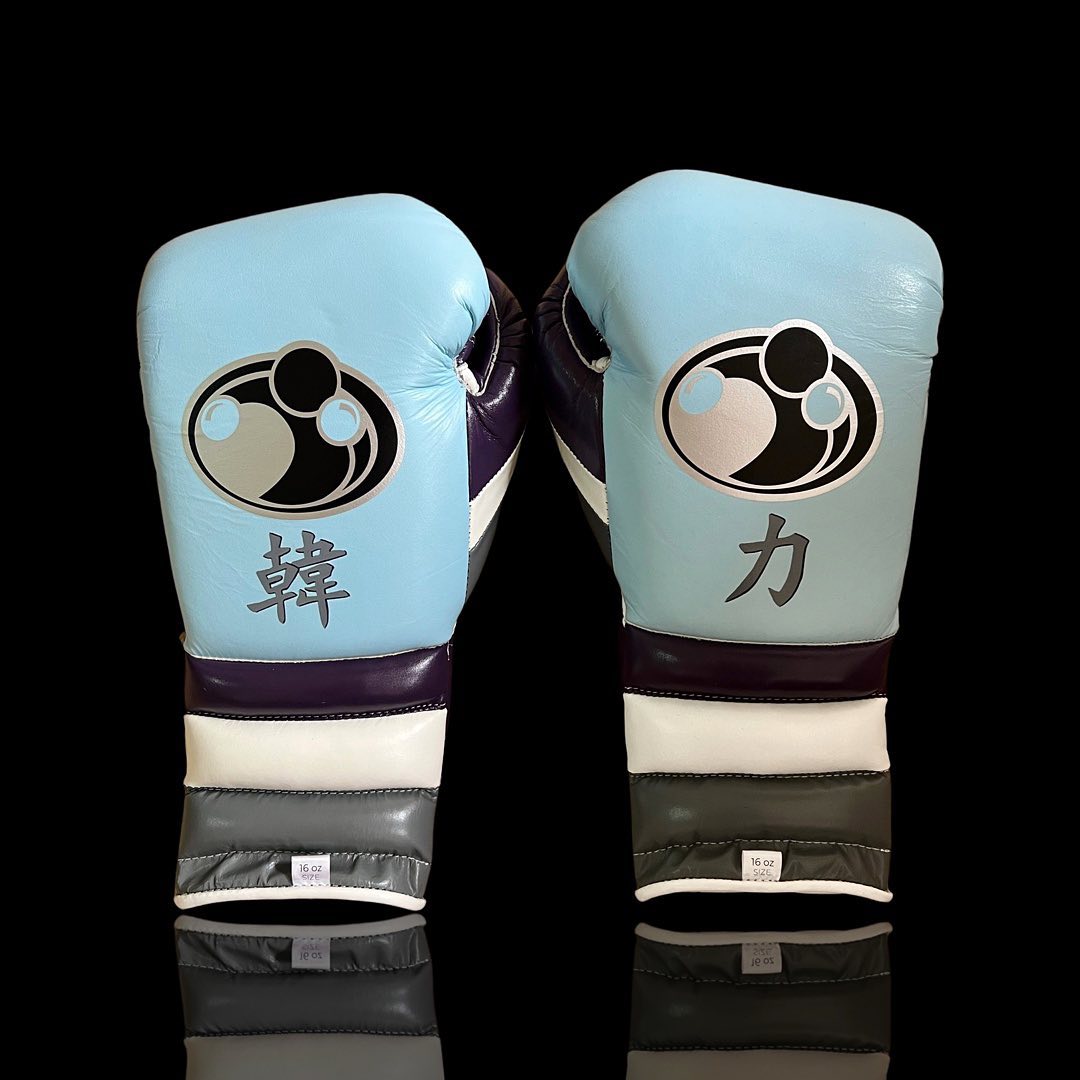 Customizable Sky-Blue/Purple/White Grant Boxing Sets With Cheeks Head Guard and Groin Guard Protector