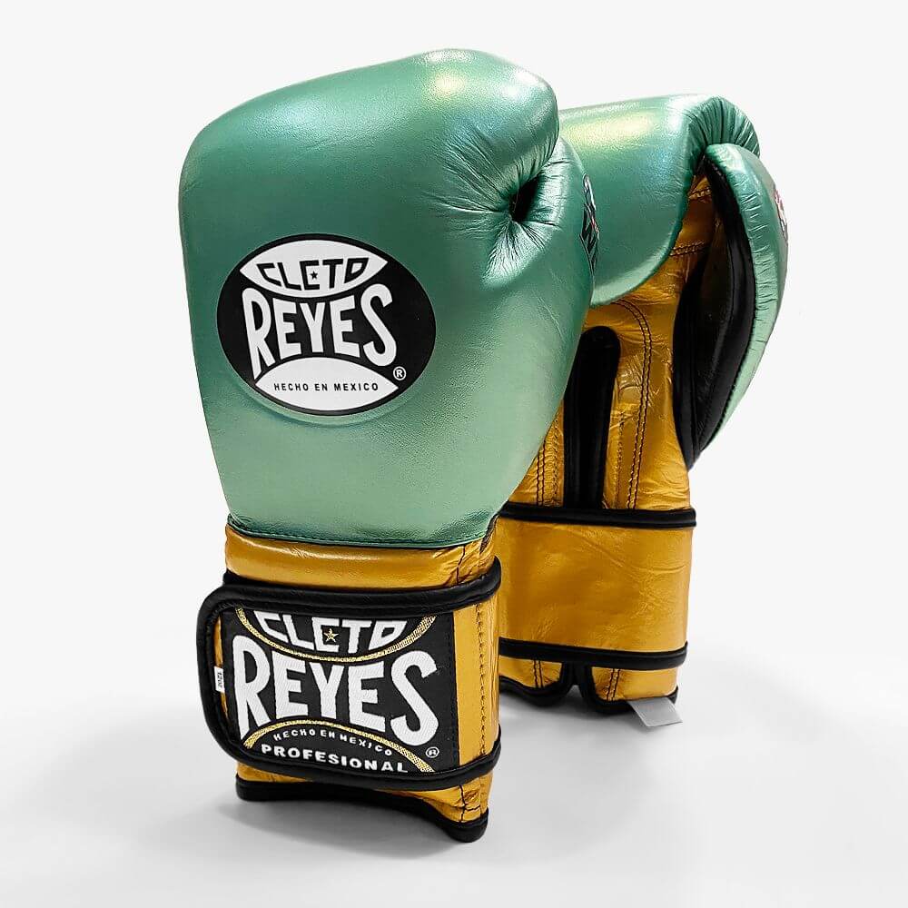 Customizable Green and Gold Cleto Reyes Boxing Gloves, Cleto Reyes Velcro Boxing Gloves, Christmas Gift for Men's and Women's, Thanksgiving Gifts for Him and Her