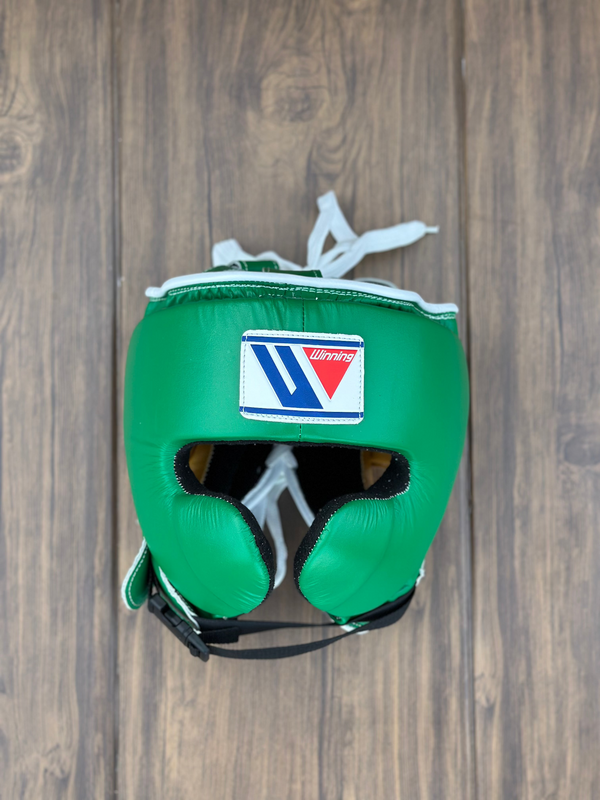 Customizable Green and Gold Winning Boxing Sets With Cheeks Head Guard