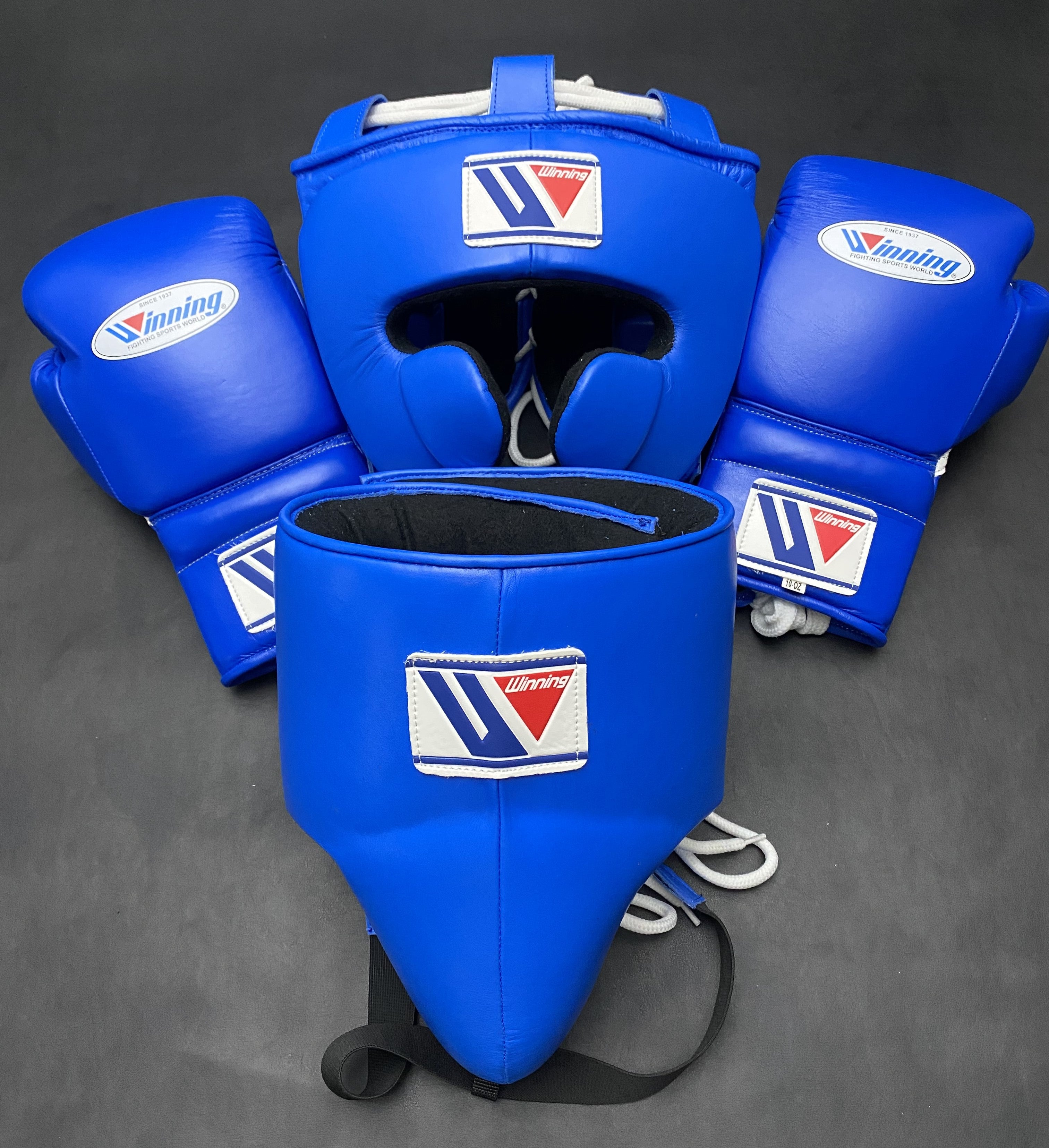 Customizable Blue Winning Boxing Sets With Cheeks Head Guard