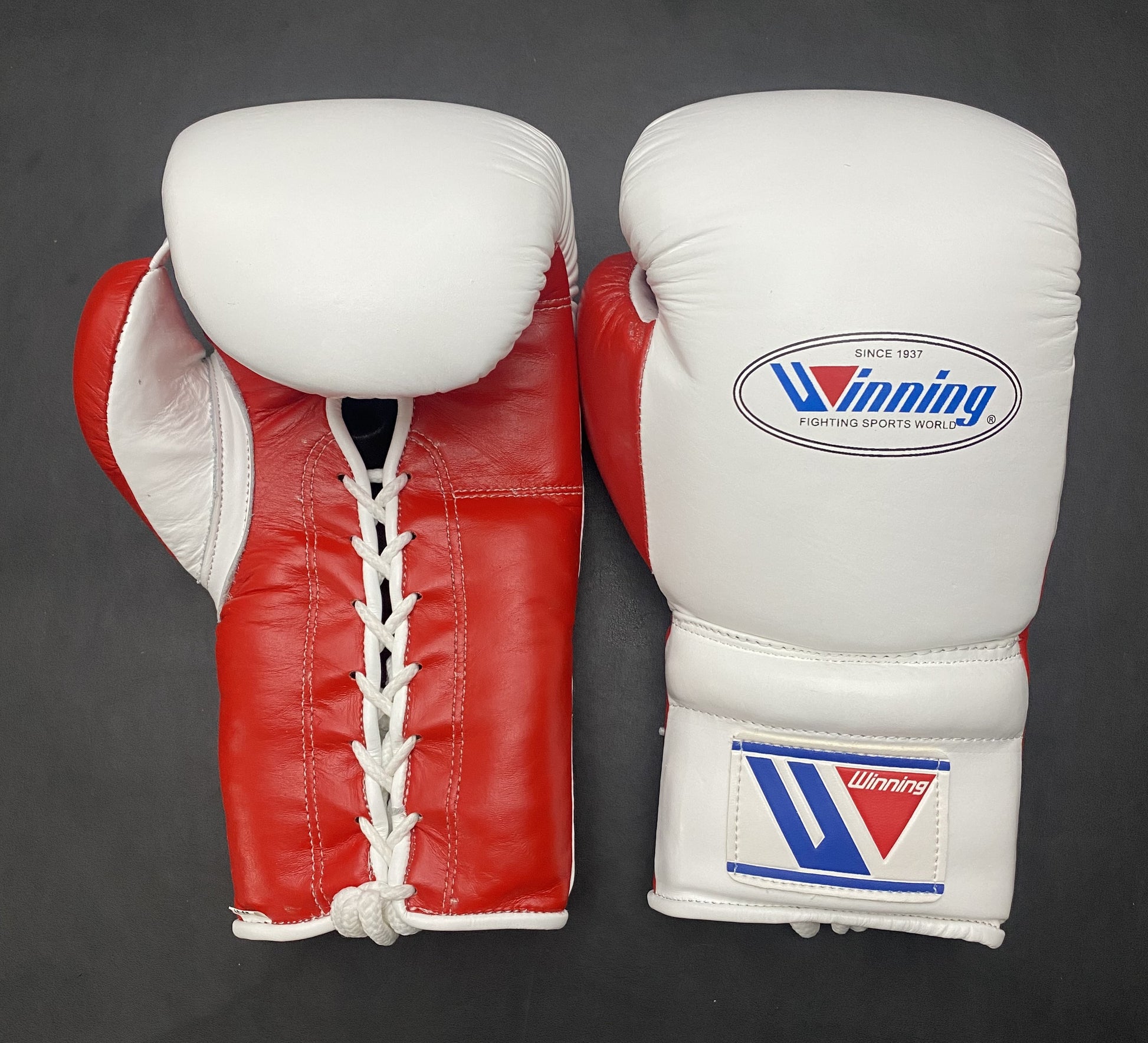 Customizable White and Red Winning Boxing Sets With Cheeks Head Guard