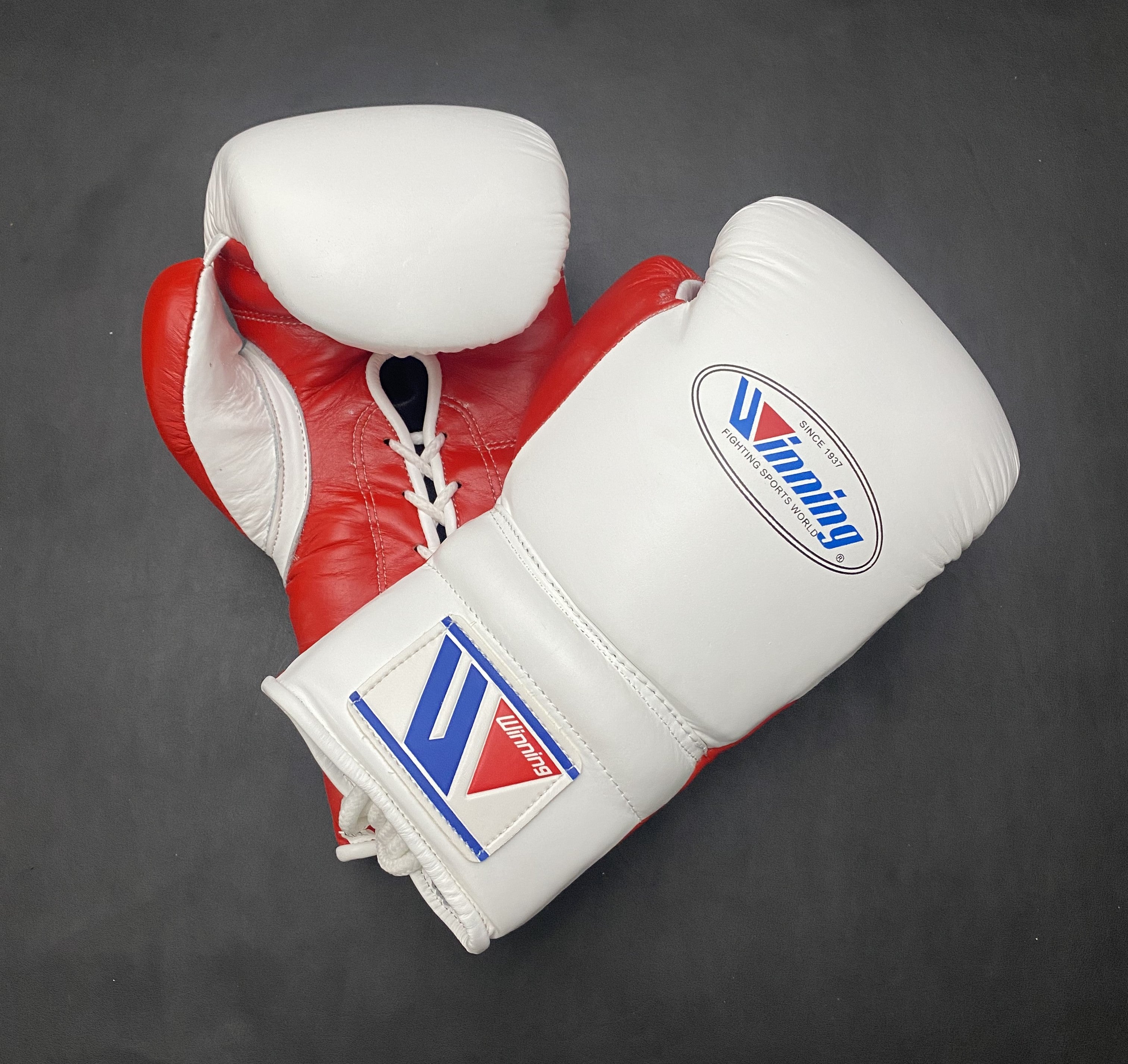 Customizable White and Red Winning Boxing Sets With Cheeks Head Guard