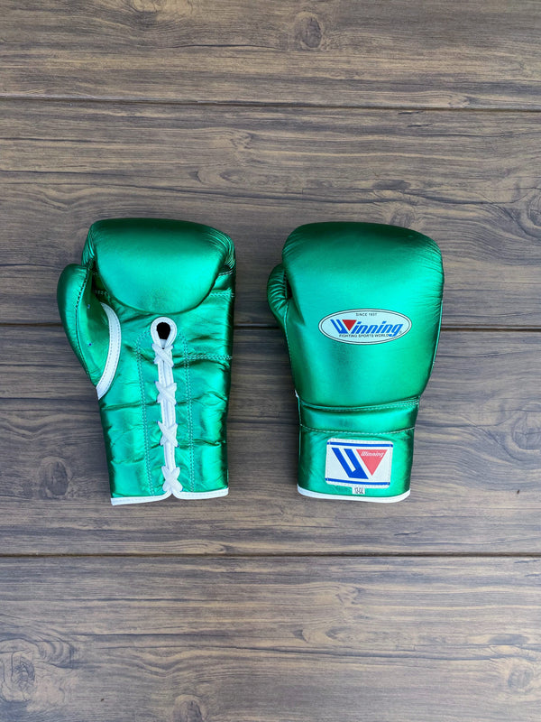 Customizable Green Winning Boxing Sets With Nose Bar Head Guard