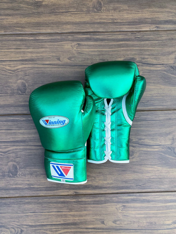 Customizable Green Winning Boxing Sets With Nose Bar Head Guard
