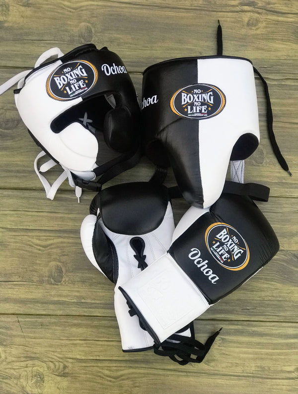 Customizable Black and White No Boxing No Life Boxing Sets With Cheeks Head Guard