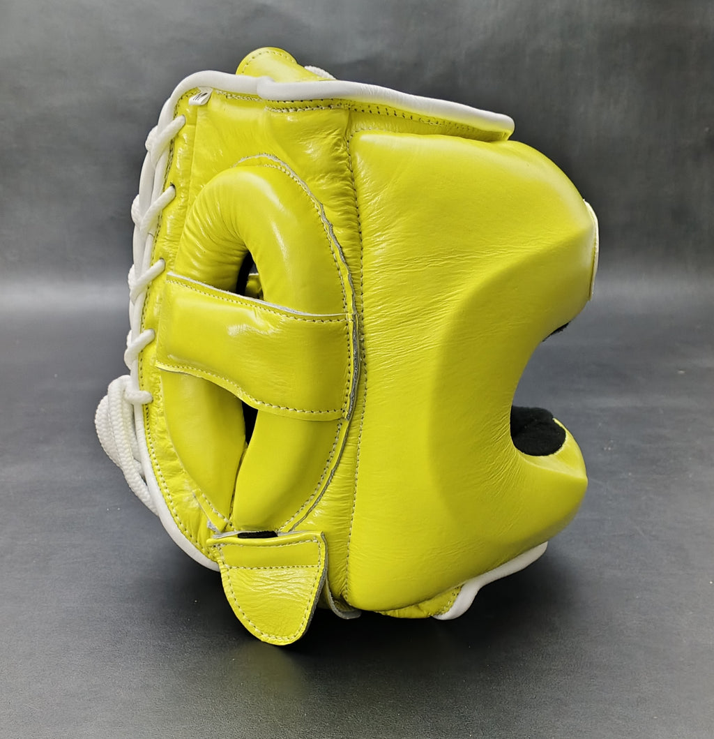 Customizable Yellow Winning Boxing Sets With Nose Bar Head Guard