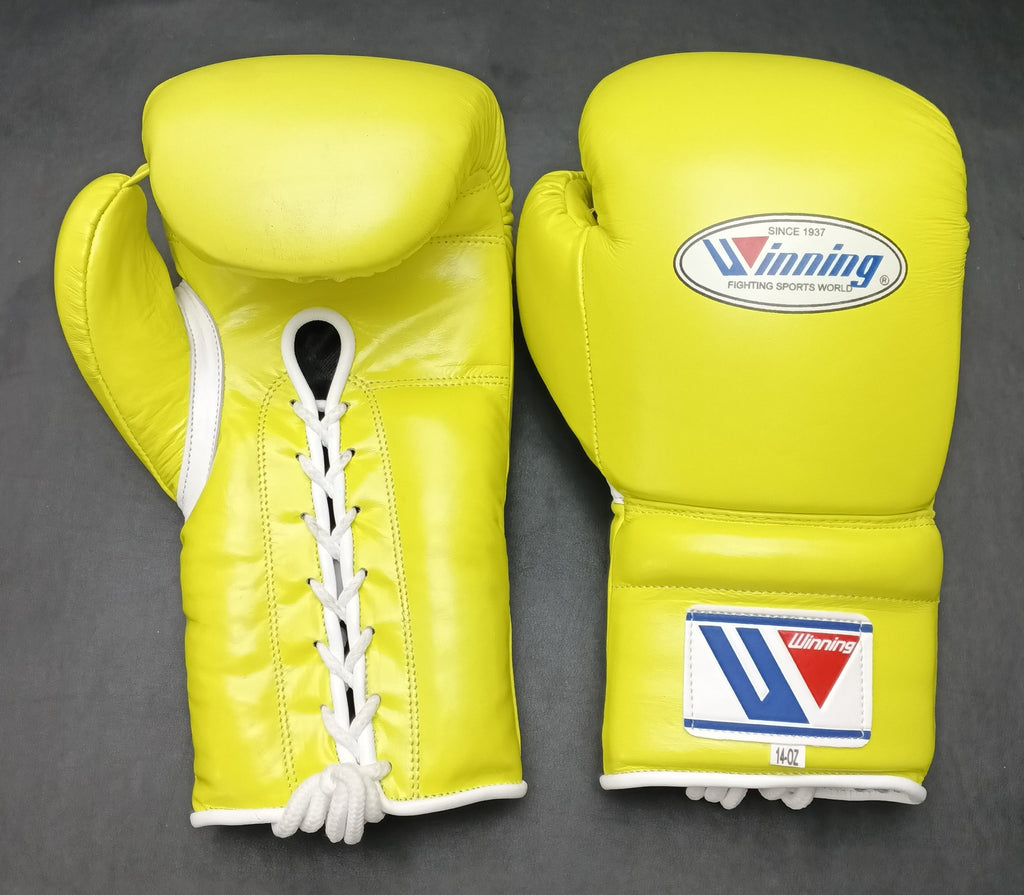 Customizable Yellow Winning Boxing Sets With Nose Bar Head Guard