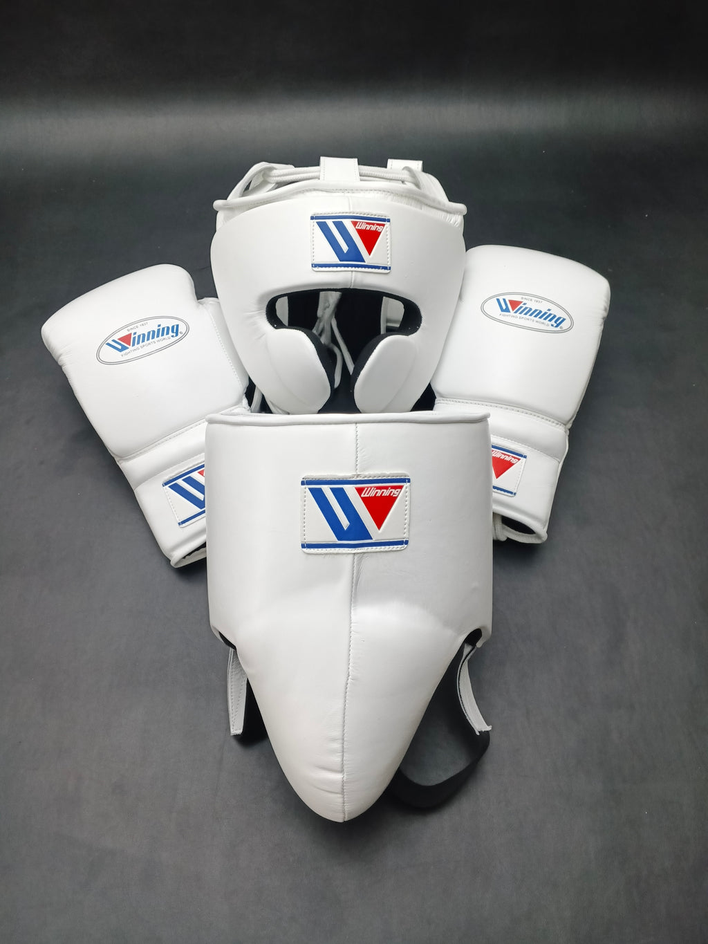 Customizable White Winning Boxing Sets With Cheeks Head Guard
