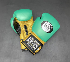 Customizable Green and Gold Cleto Reyes Boxing Gloves, Cleto Reyes Velcro Boxing Gloves, Christmas Gift for Men's and Women's, Thanksgiving Gifts for Him and Her