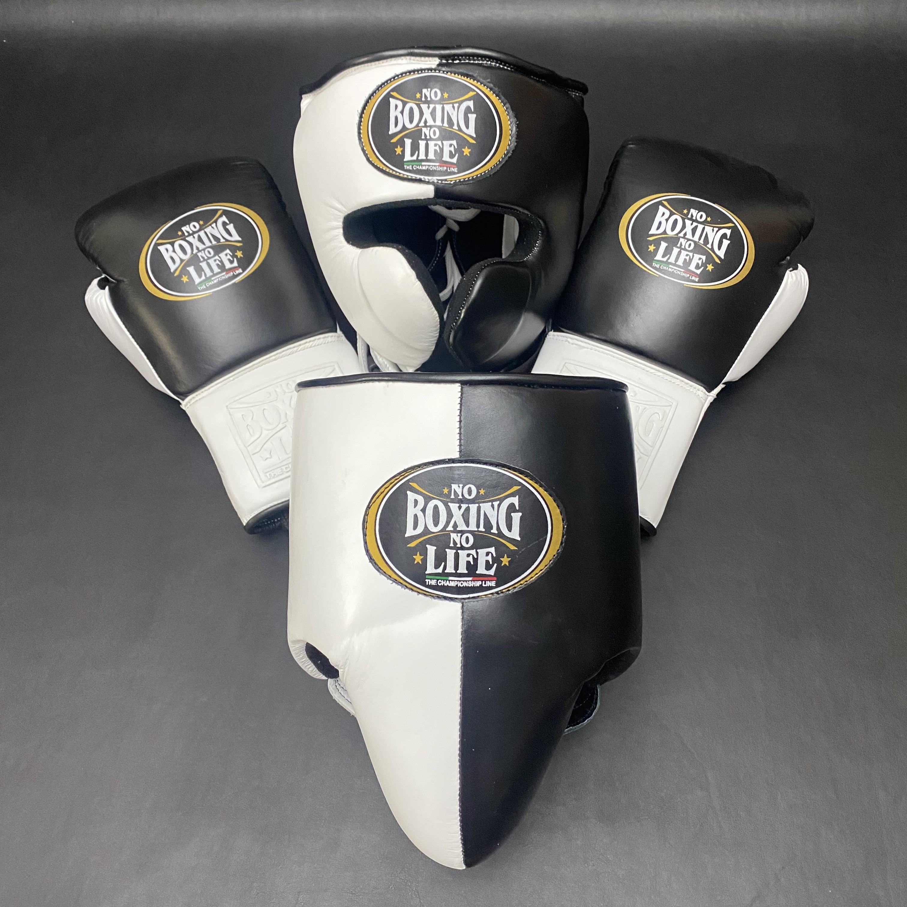 Customizable Black and White No Boxing No Life Boxing Set With Cheeks Head Guard