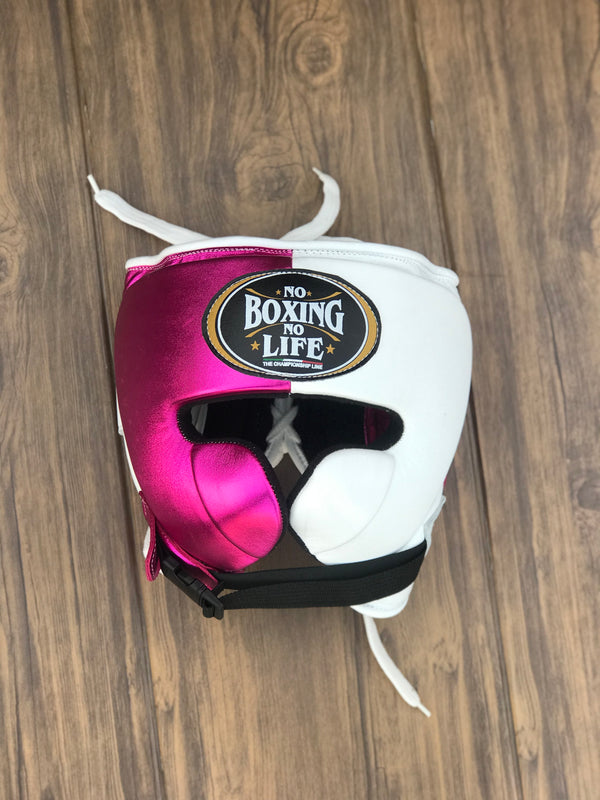 Customizable White and Pink No Boxing No Life Boxing Set With Cheeks Head Guard