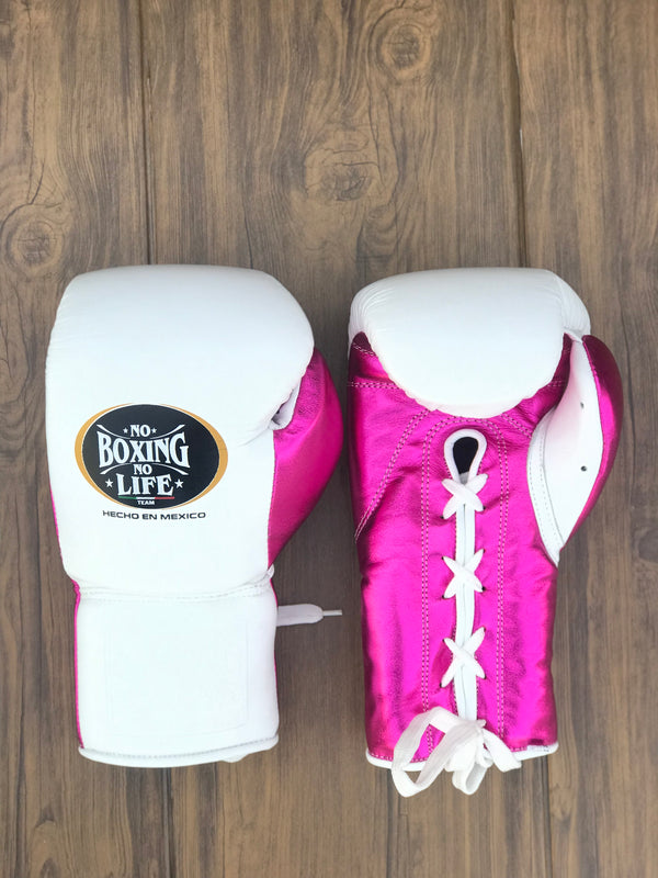 Customizable White and Pink No Boxing No Life Boxing Set, No Boxing No Life Lace Up Boxing Gloves, Christmas Gift for Men's and Women's, Thanksgiving Gifts for Him and Her