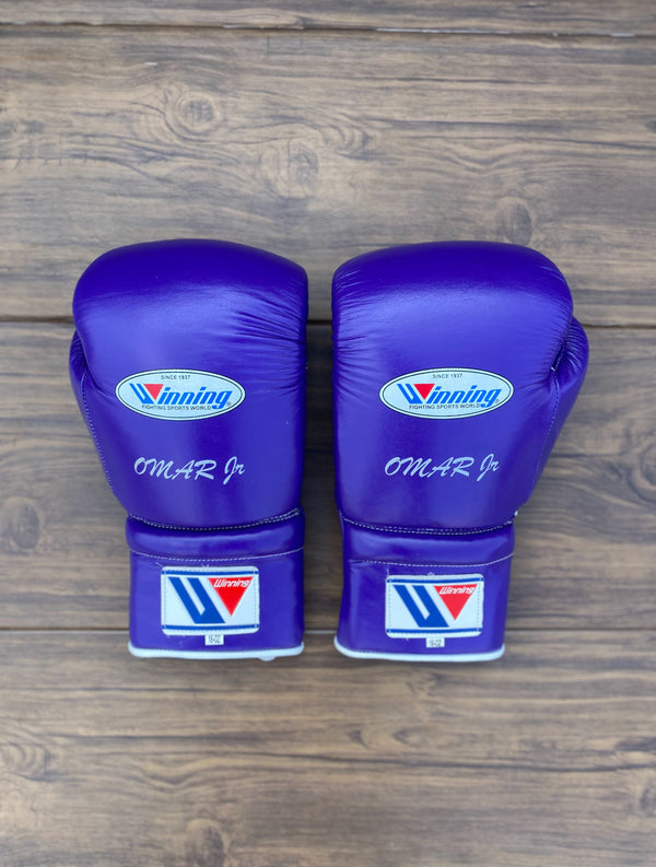 Customizable Blue Winning Boxing Sets With Nose Bar Head Guard