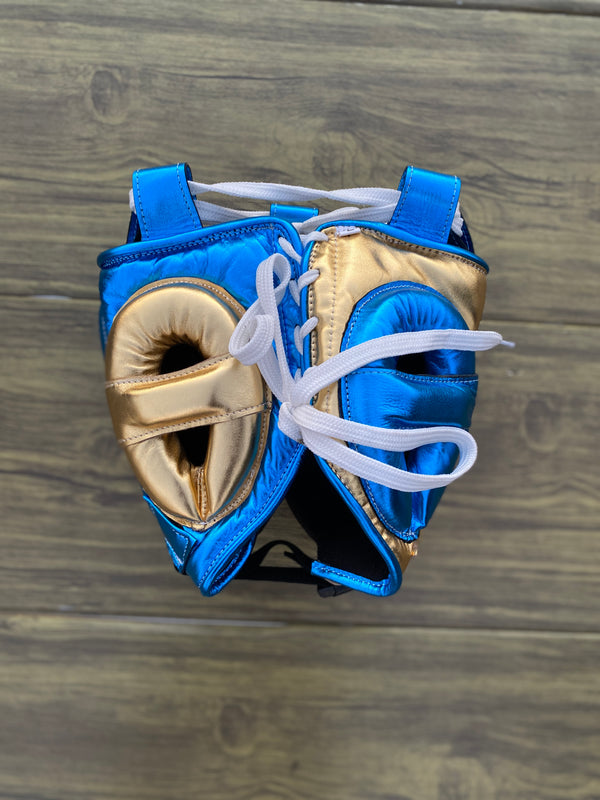 Customizable Blue and Gold No Boxing No Life Boxing Sets With Cheeks Head Guard