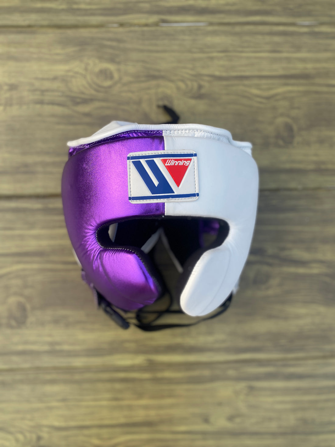 Customizable Purple and White Winning Boxing Sets With Cheeks Head Guard