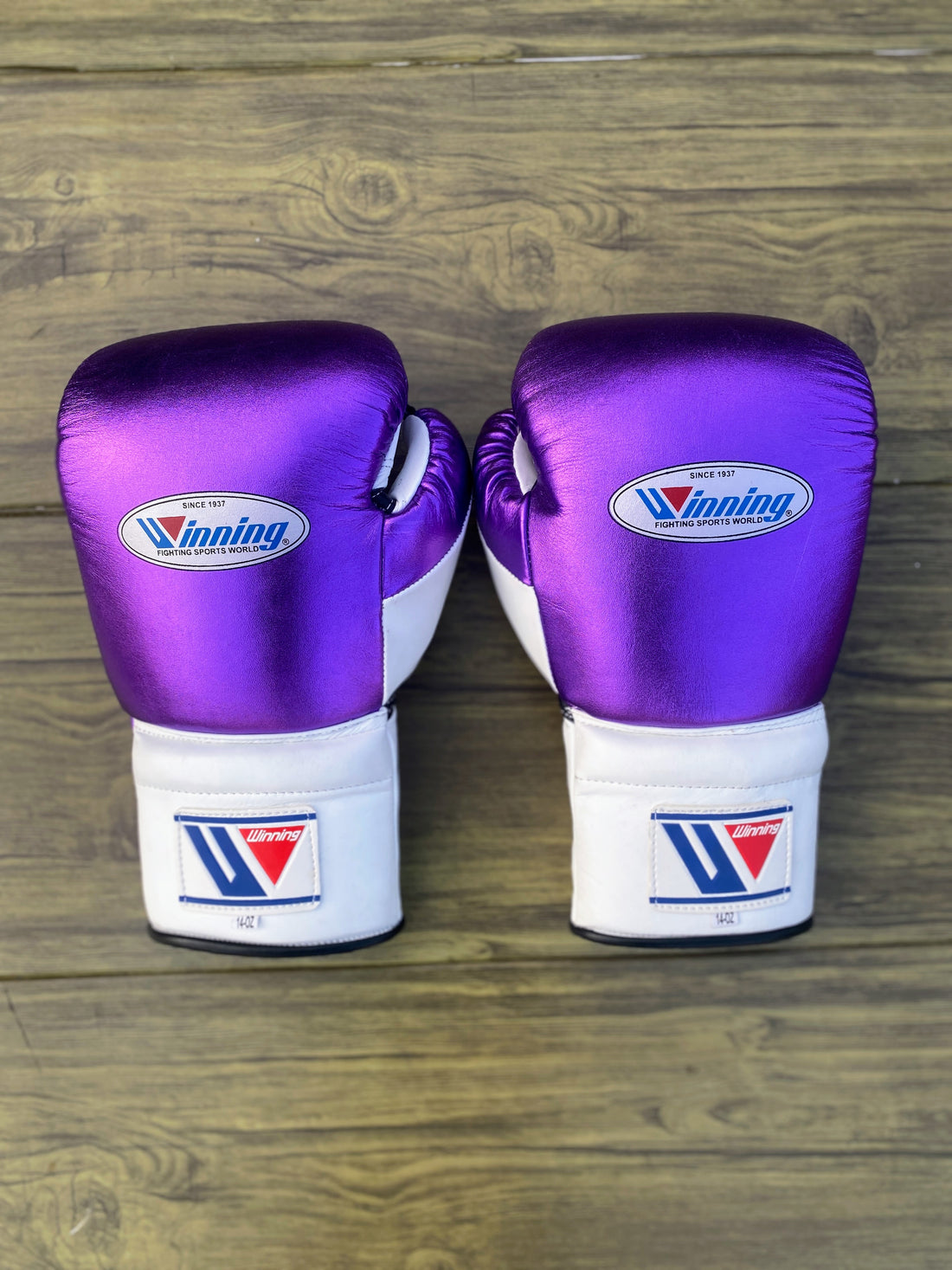Customizable Purple and White Winning Boxing Sets With Cheeks Head Guard