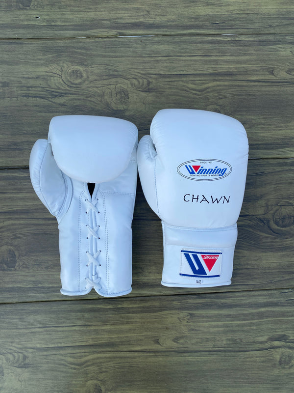 Customizable White and Black Winning Boxing Sets With Cheeks Head Guard
