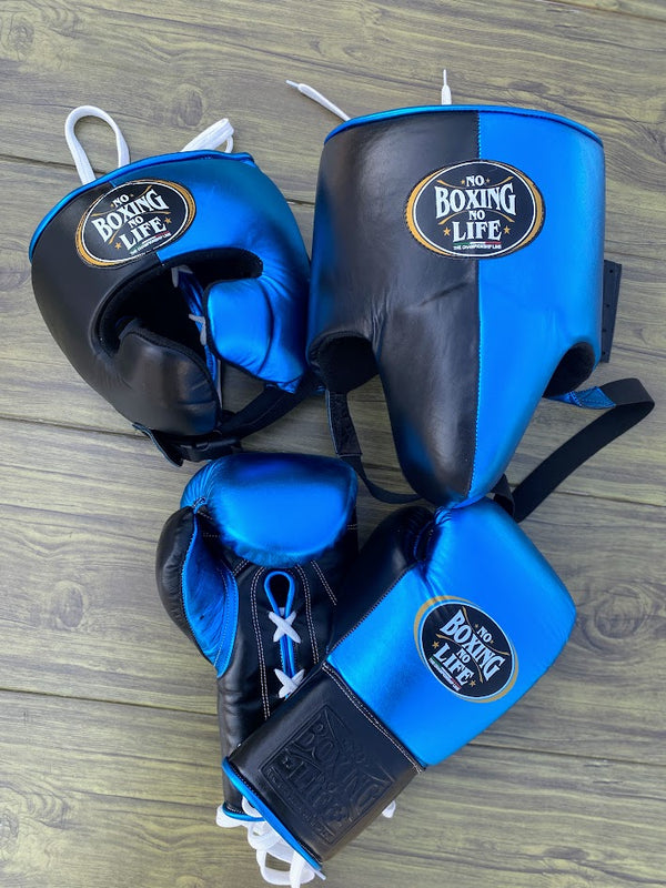Customizable Blue and Black No Boxing No Life Boxing Sets With Cheeks Head Guard