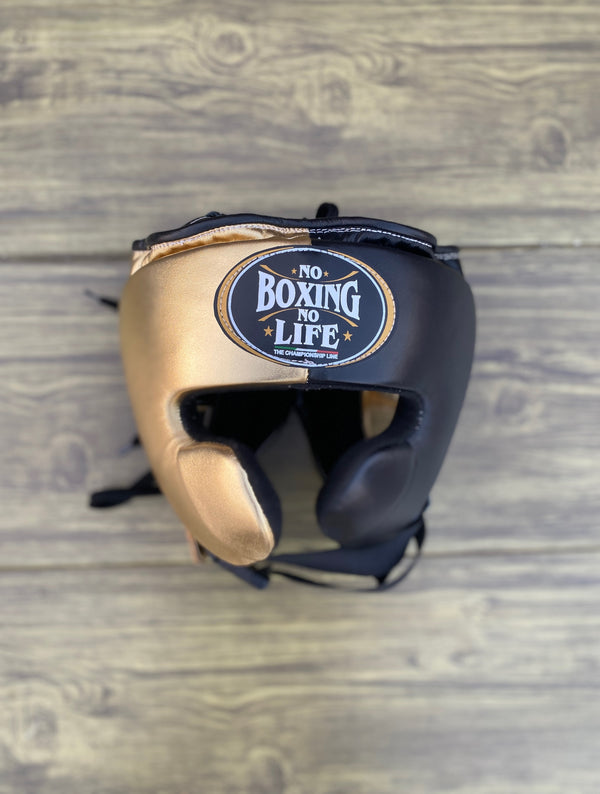 Customizable Black and Gold No Boxing No Life Boxing Sets With Cheeks Head Guard