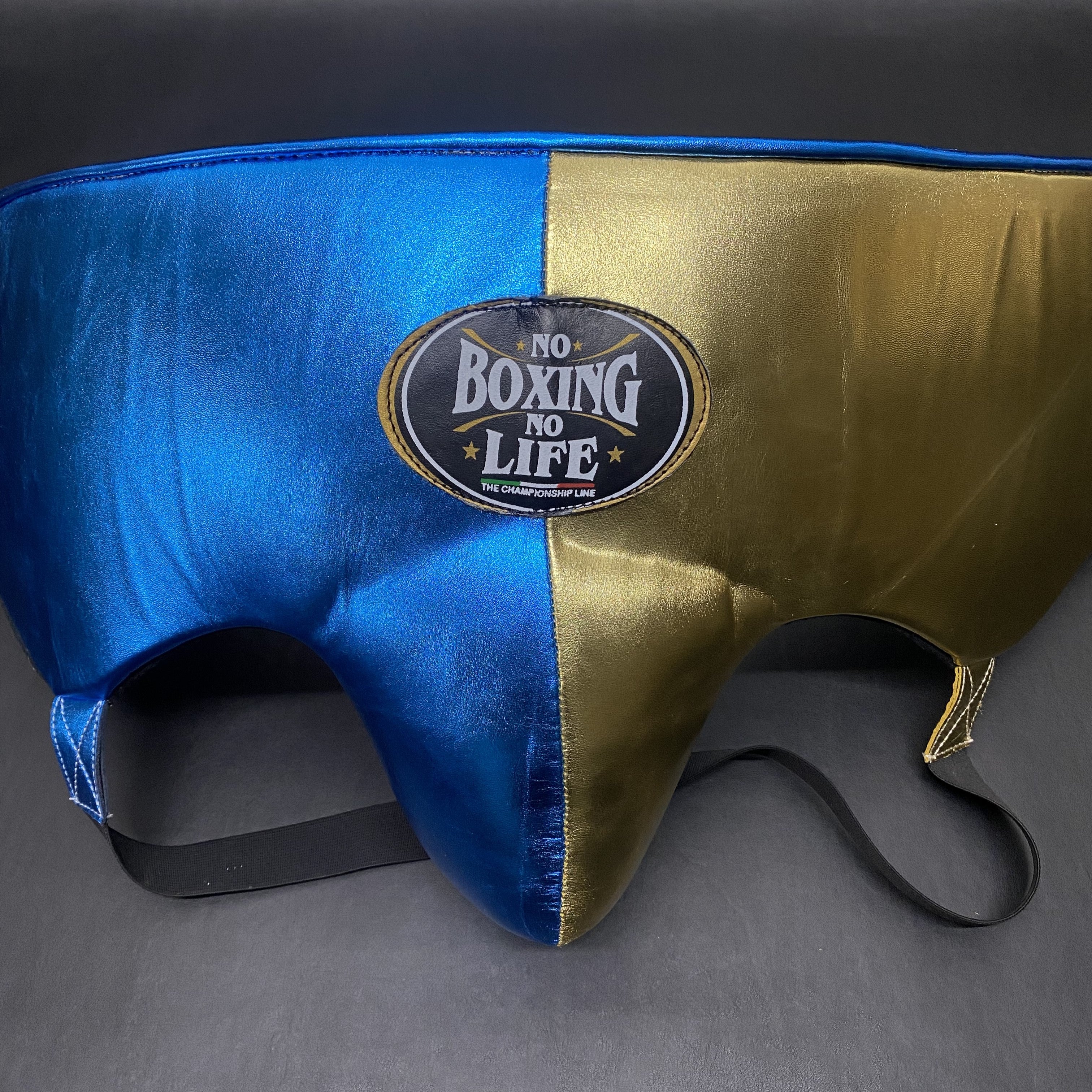 Customizable Blue and Gold No Boxing No Life Boxing Groin Guards