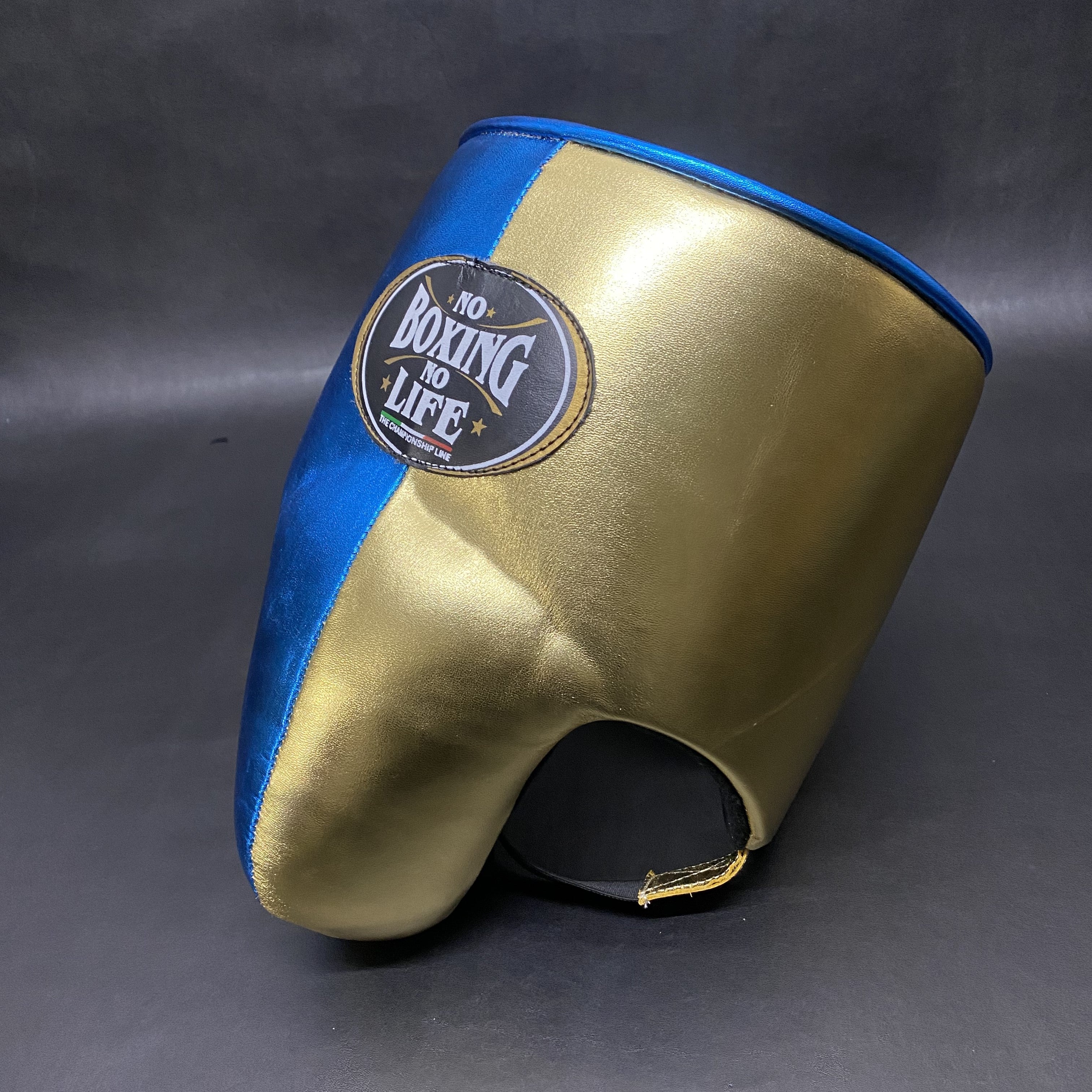 Customizable Blue and Gold No Boxing No Life Boxing Groin Guards