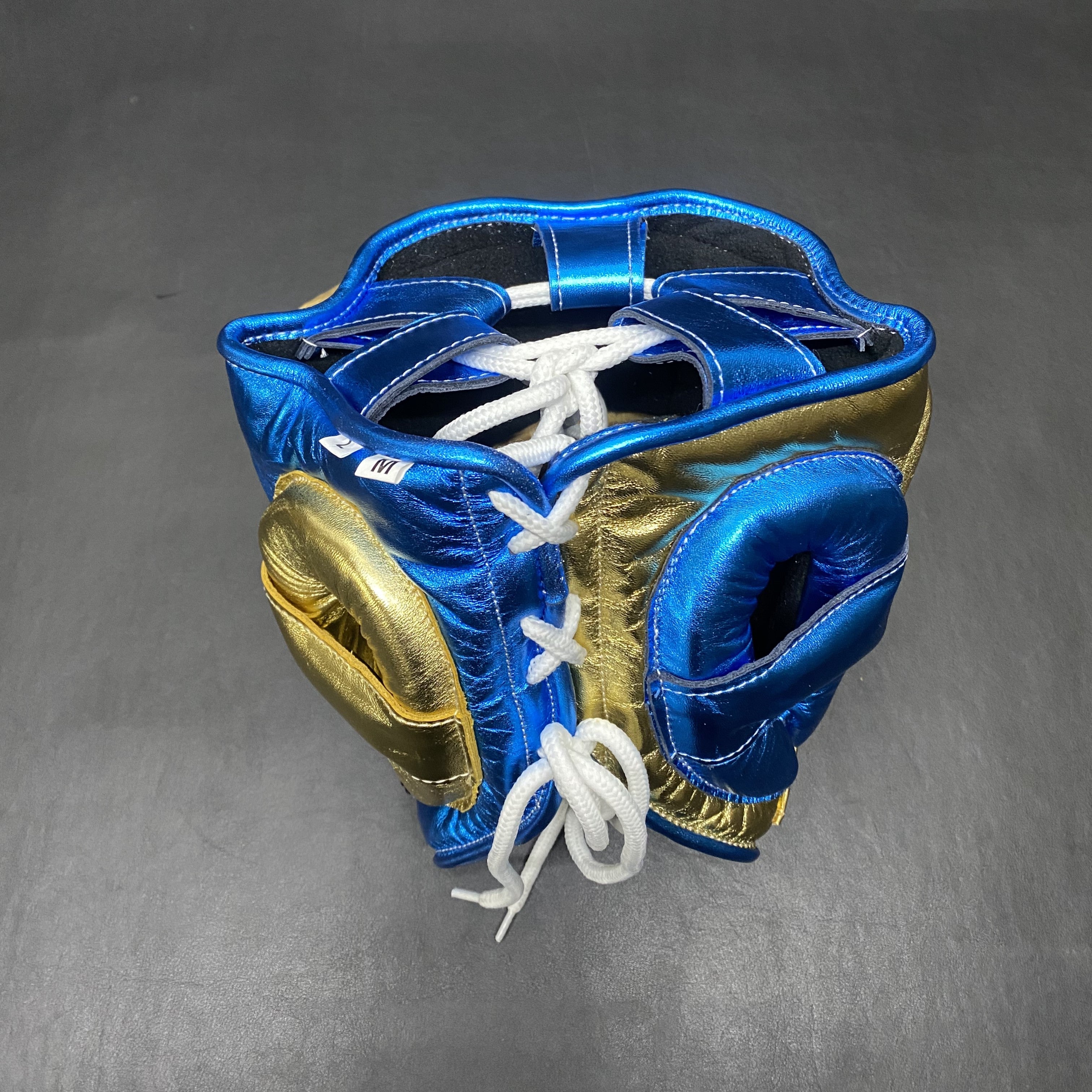 Customizable Gold and Blue No Boxing No Life Boxing Head Guard