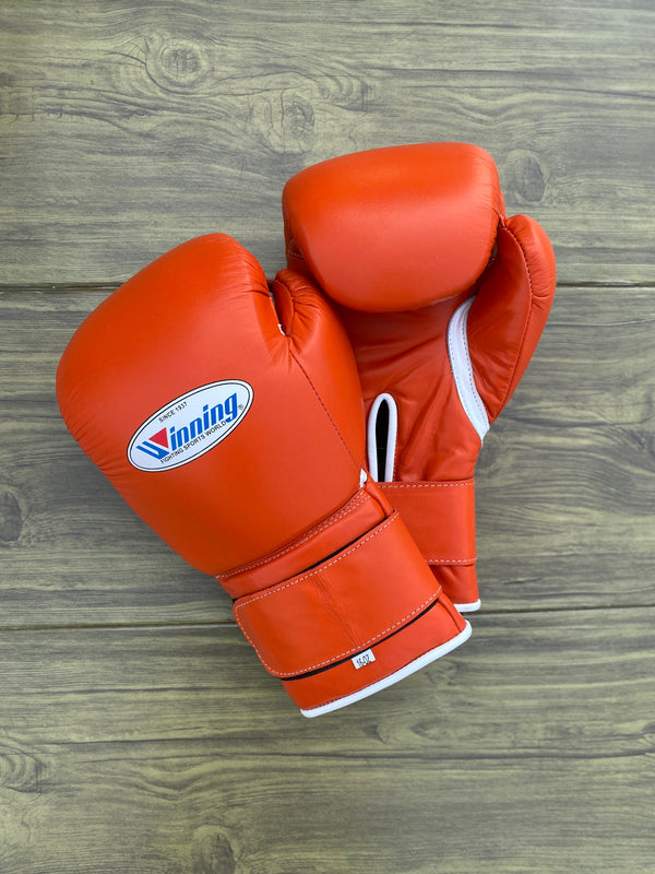 Customizable Orange Winning Boxing Sets With Cheeks Head Guard