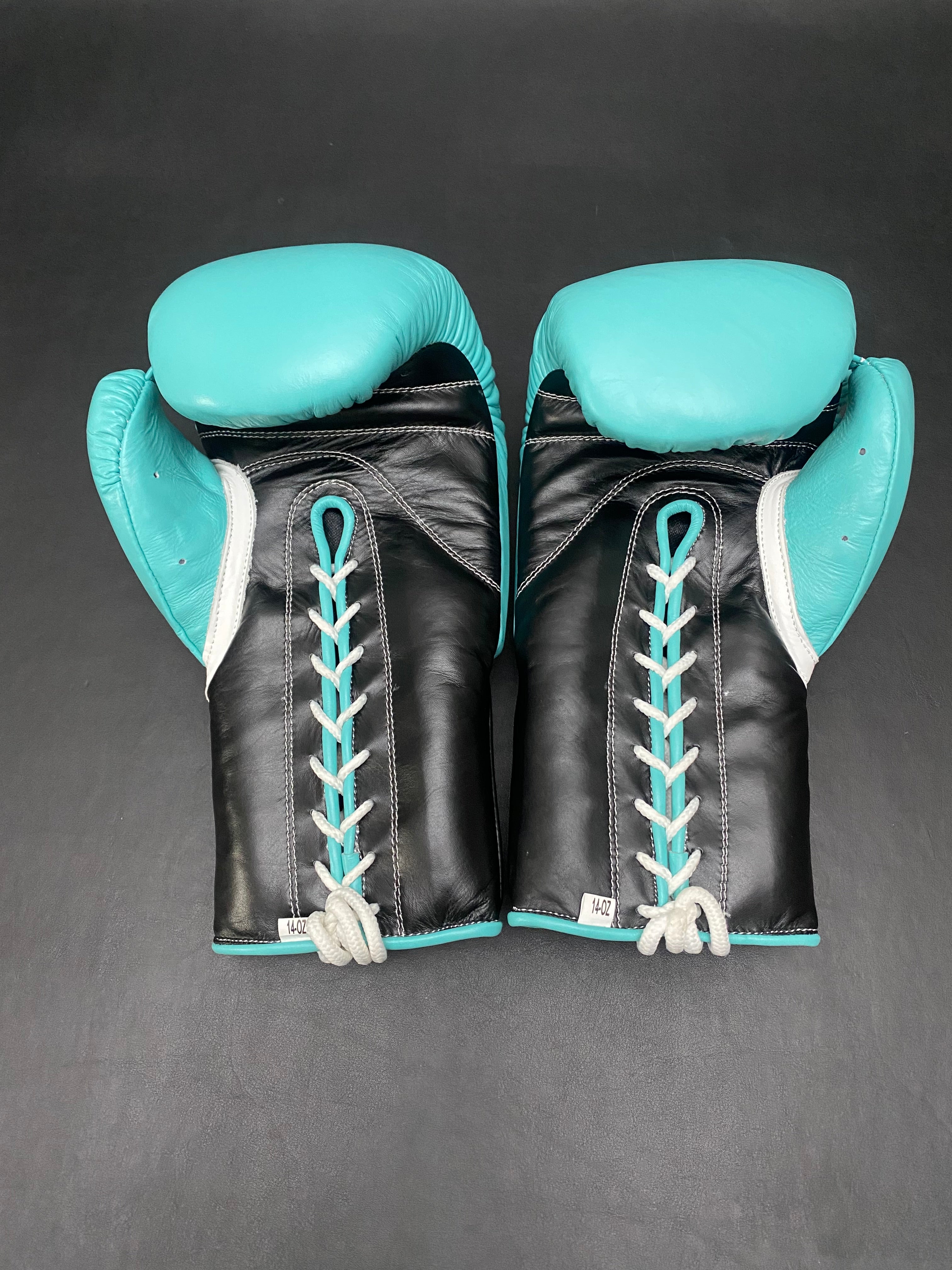 Customizable Turquoise blue and Black No Boxing No Life Boxing Gloves, No Boxing No Life Lace Up Boxing Gloves