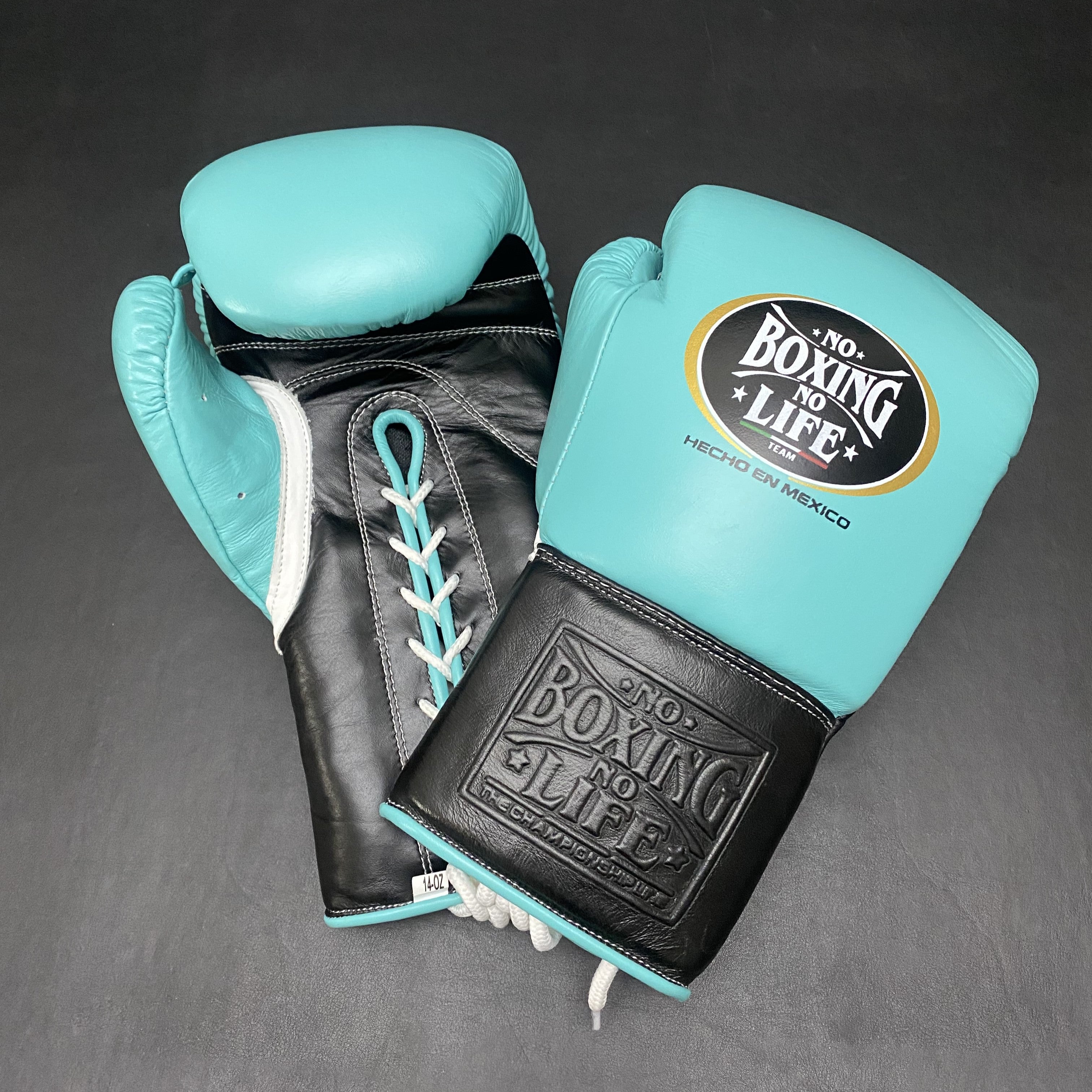 Customizable Turquoise blue and Black No Boxing No Life Boxing Set With Cheeks Head Guard