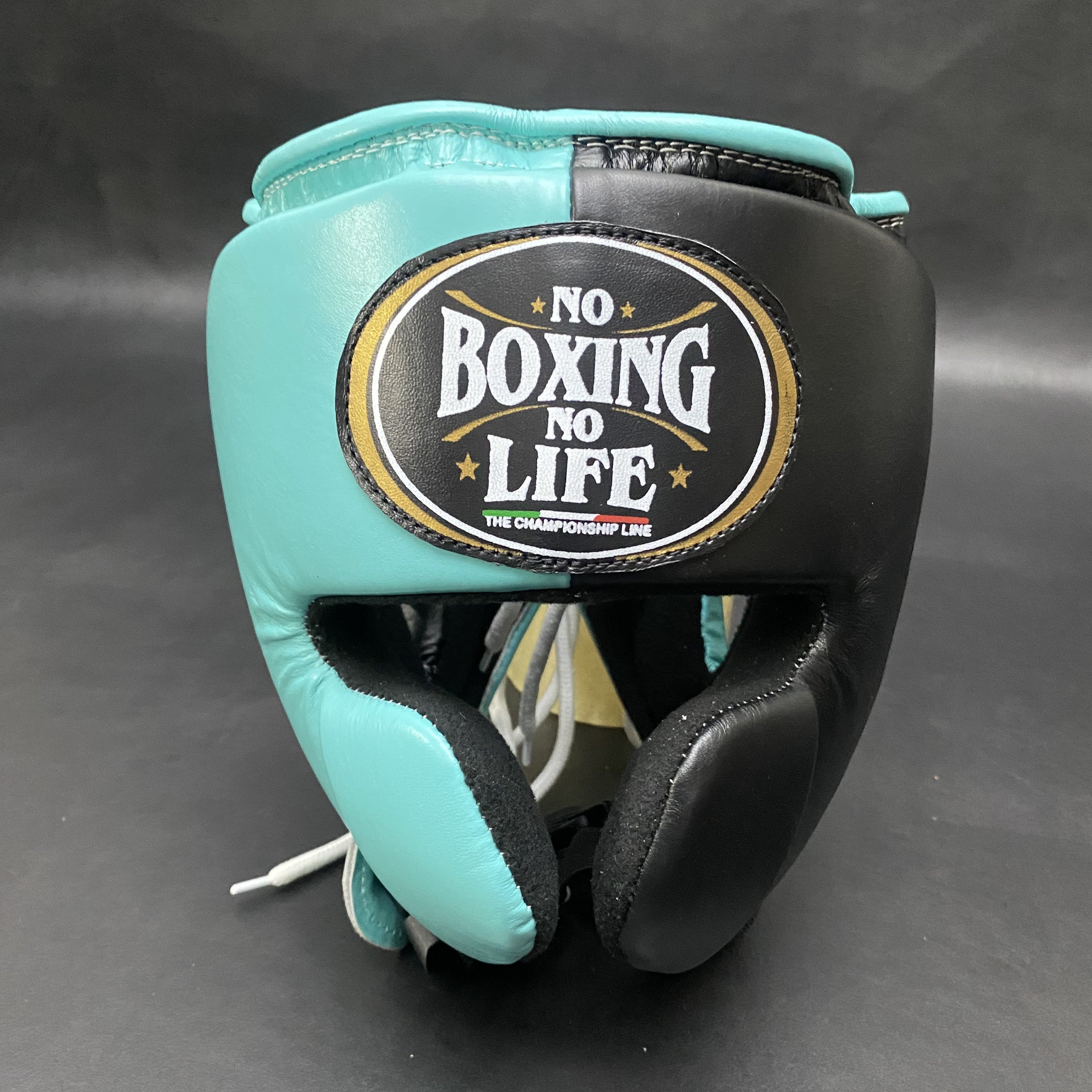 Customizable Turquoise Blue and Black No Boxing No Life Boxing Head Guard
