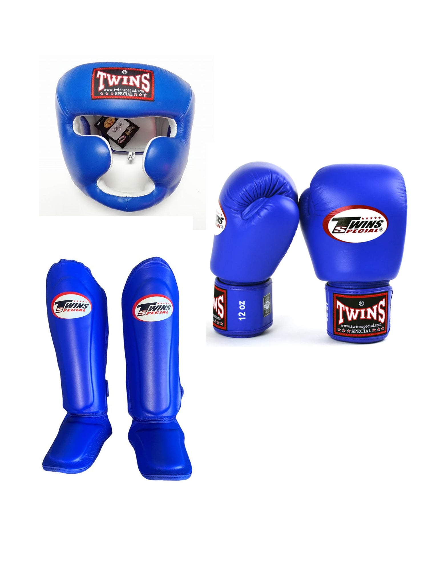 Twins Boxing Set With Cheeks Head Guard & Shin Guard