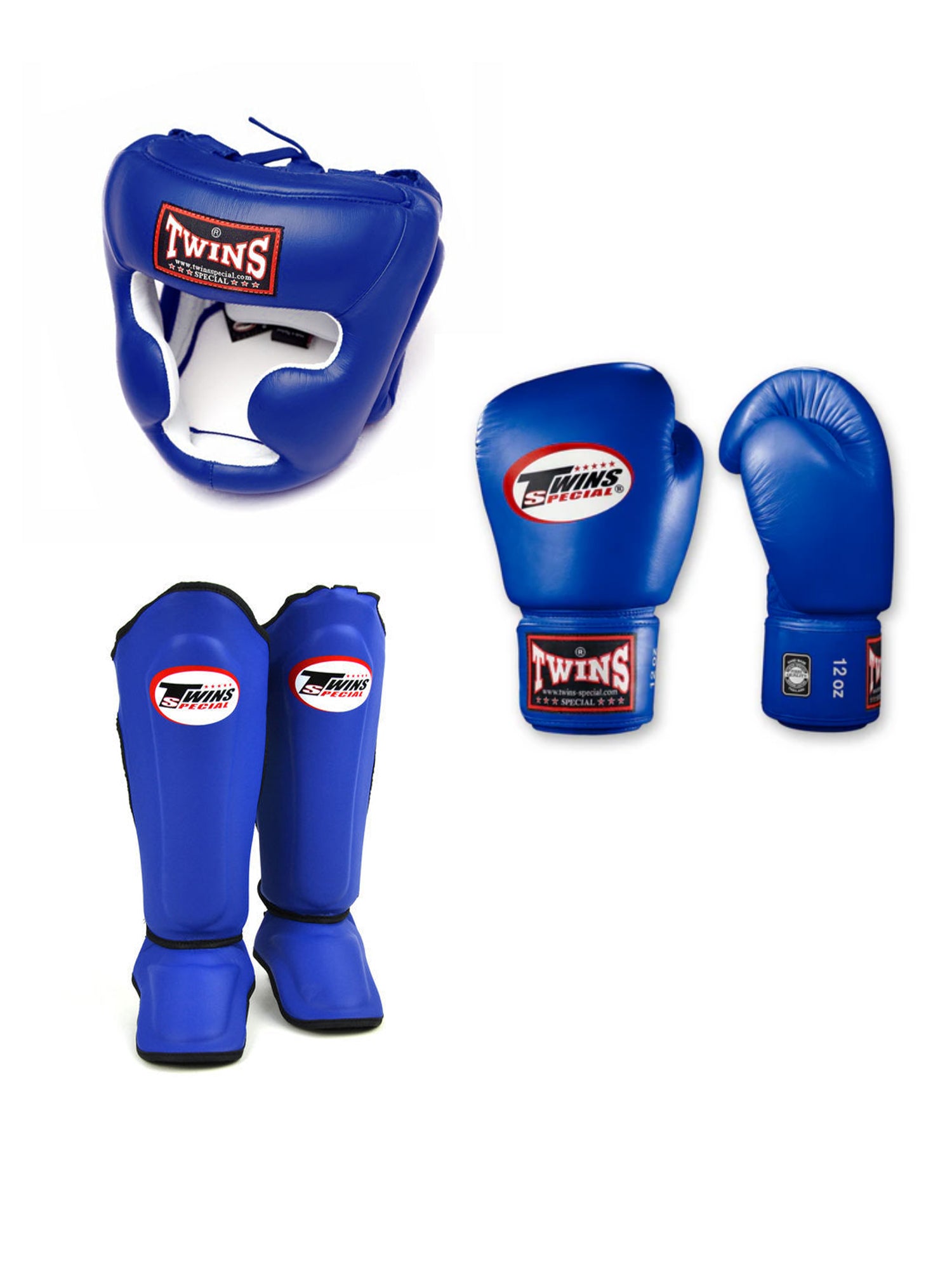 Twins Boxing Set With Cheeks Head Guard & Shin Guard