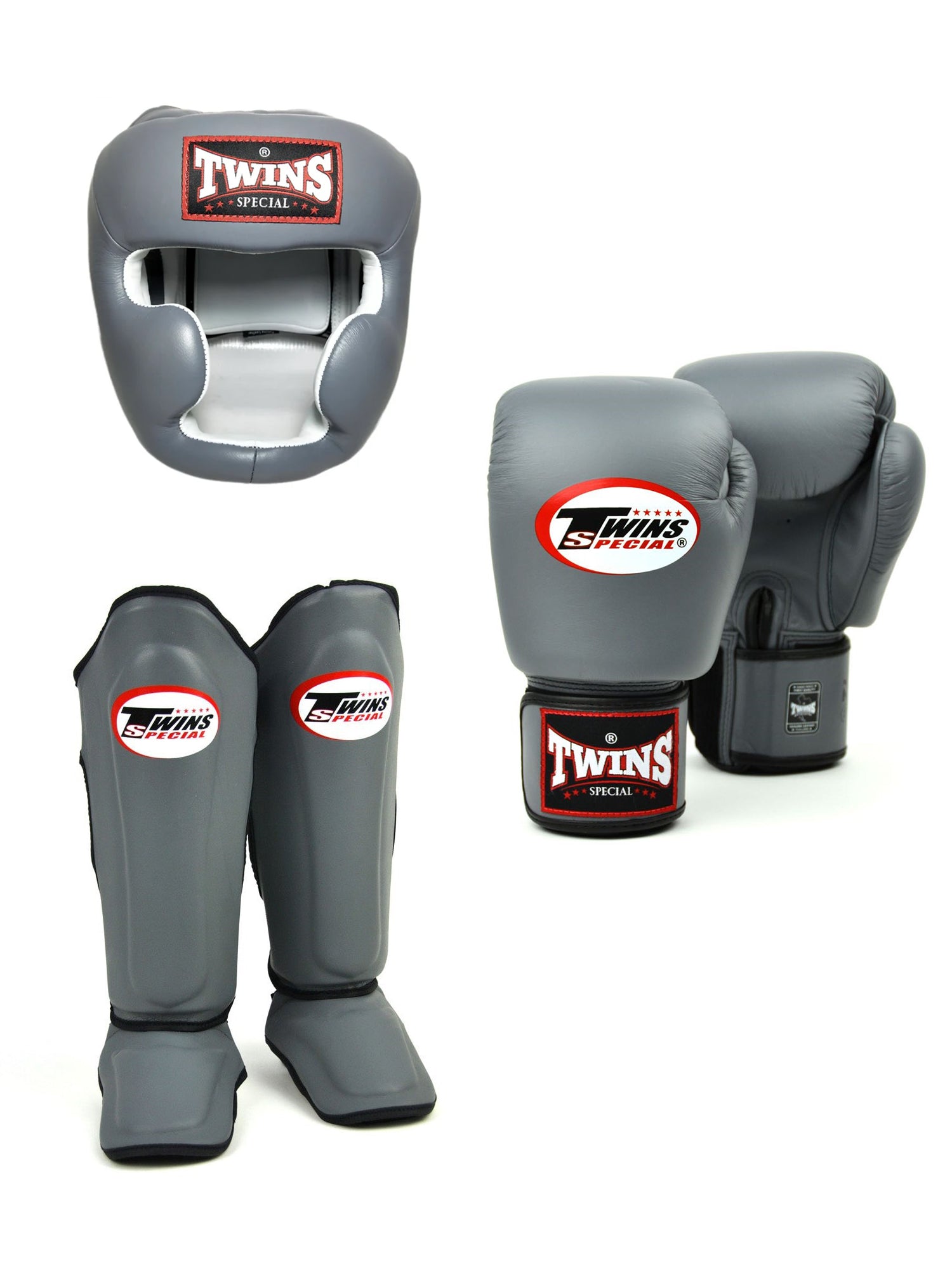 Twins Boxing Set With Cheeks Head Guard & Shin Guard