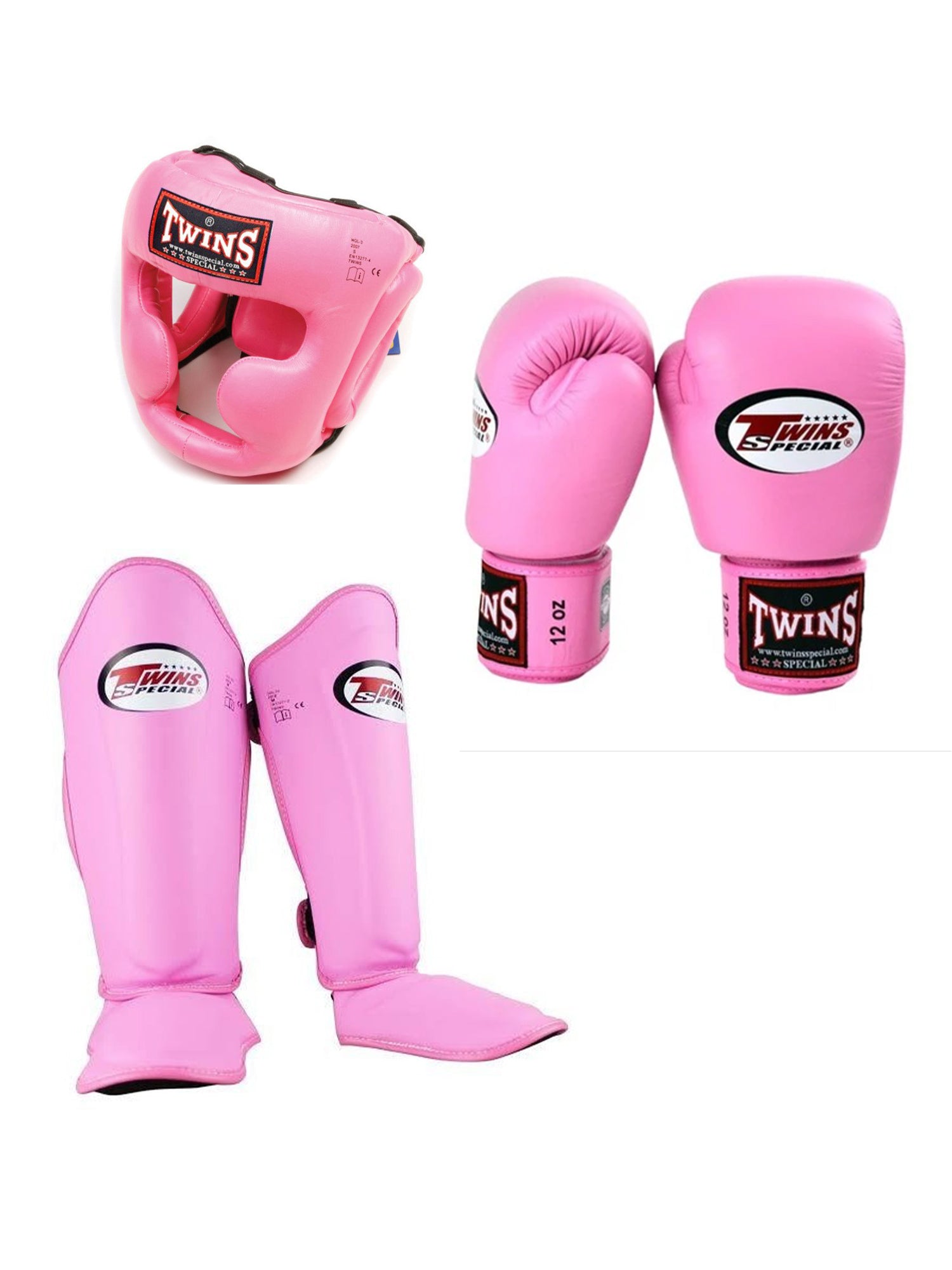 Twins Boxing Set With Cheeks Head Guard & Shin Guard
