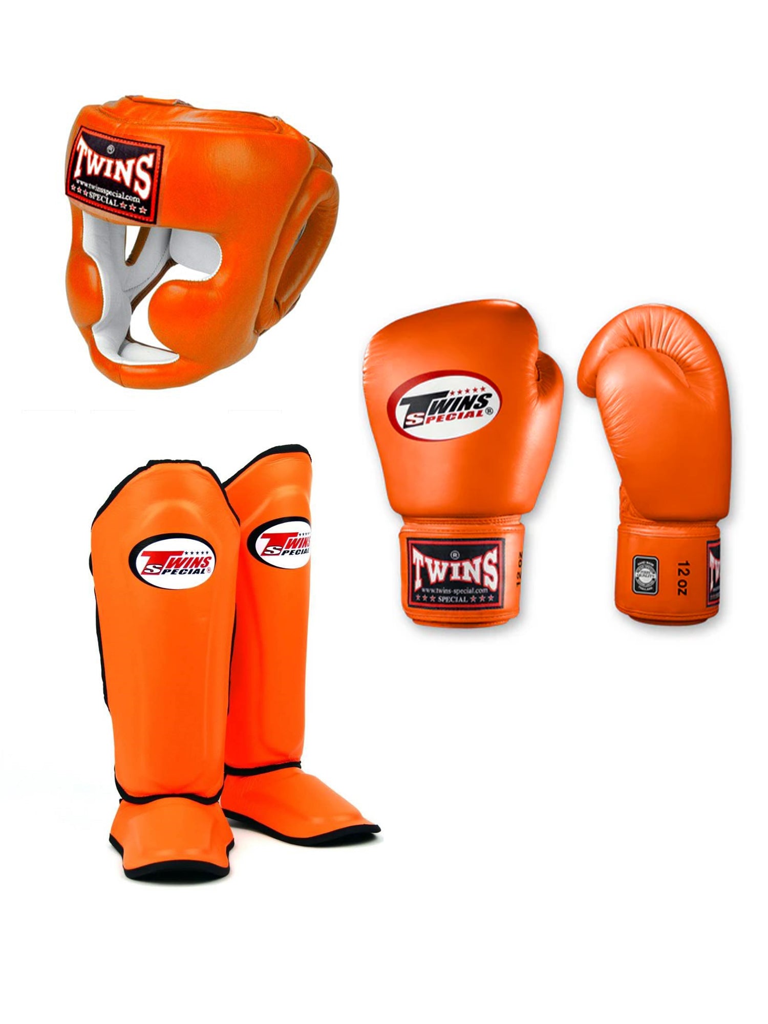 Twins Boxing Set With Cheeks Head Guard & Shin Guard