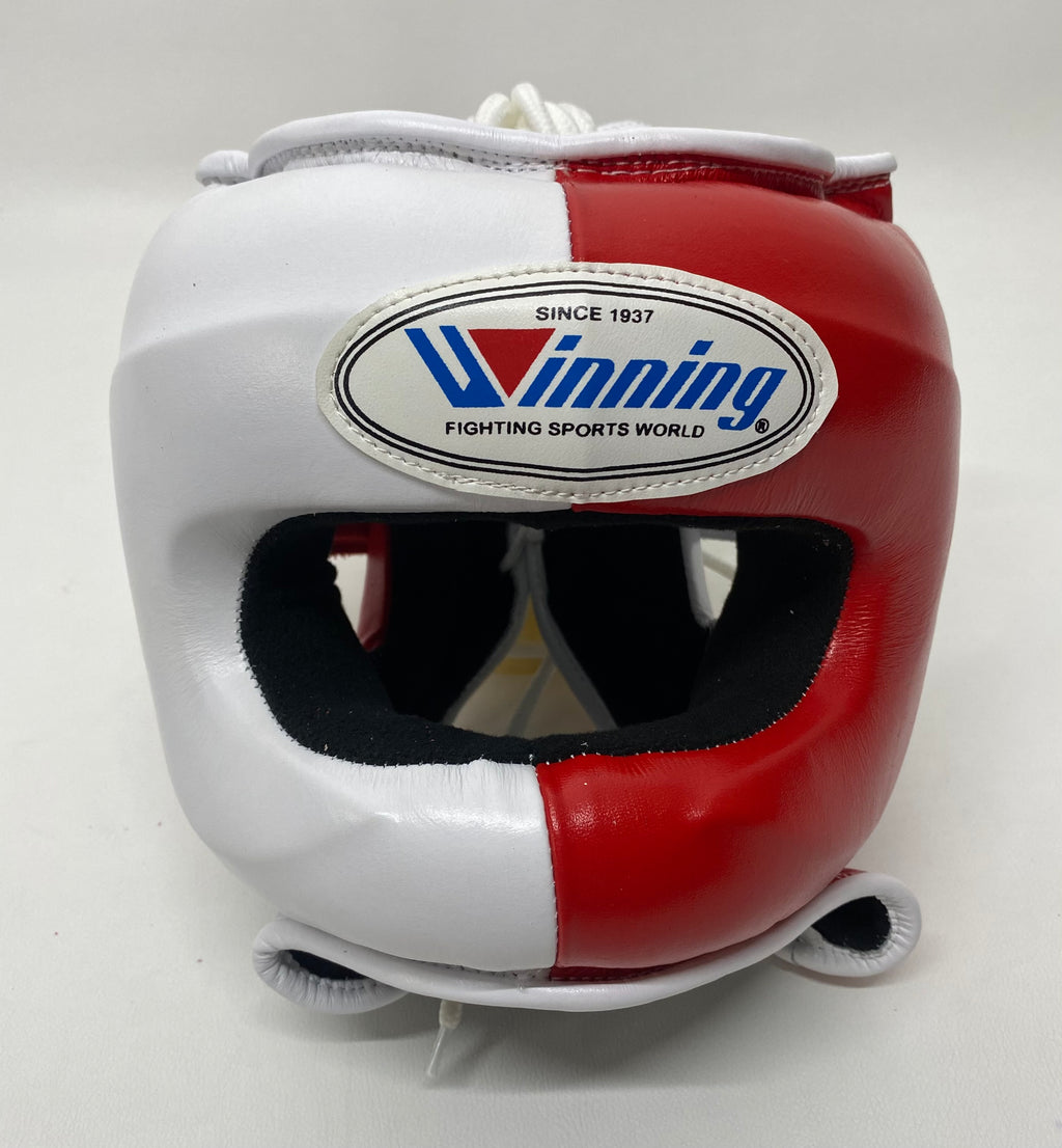 Customizable White and Red Winning Boxing Sets With Nose Bar Head Guard