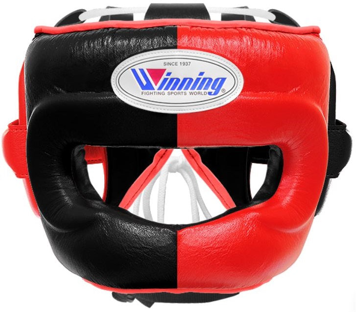 Winning Full Face Boxing Headgear - Black & Blue