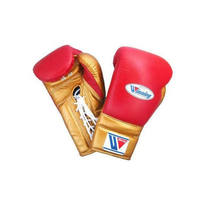 Customizable Gold and Red Winning Boxing Sets With Nose Bar Head Guard