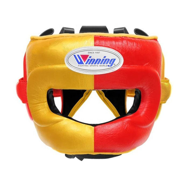 Customizable Gold and Red Winning Boxing Sets With Nose Bar Head Guard