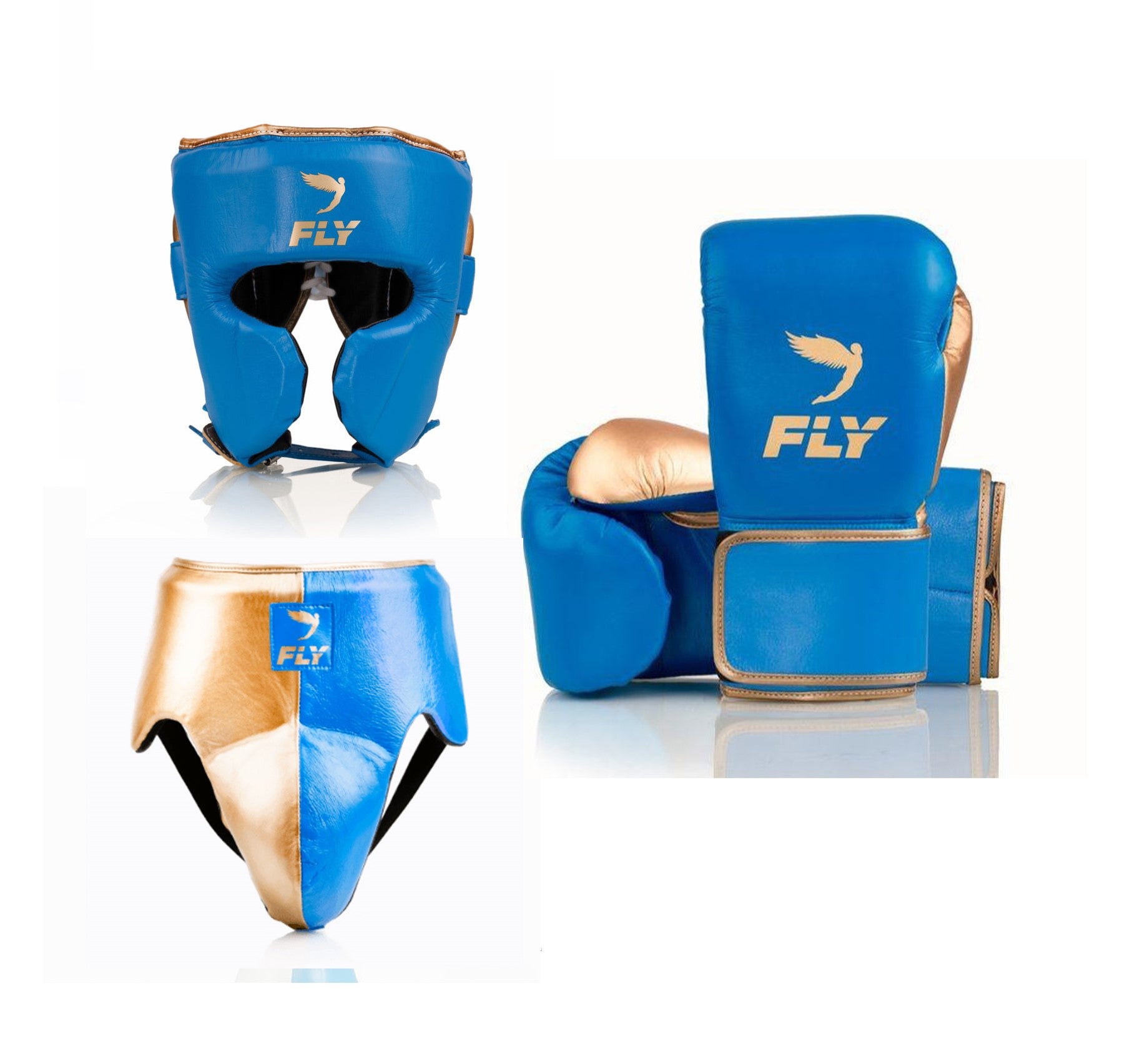 Customizable Blue and Gold Fly Boxing Set, Fly Velcro Boxing Gloves, Christmas Gift for Men's and Women's, Thanksgiving Gifts for Him and Her