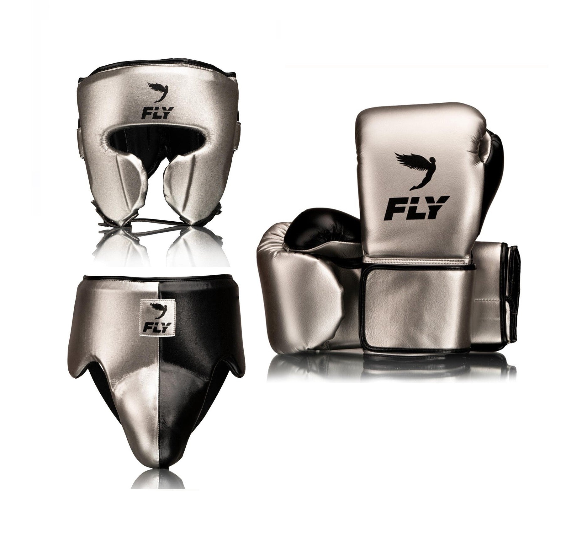 Customizable Silver and Black Fly Boxing Set, Fly Velcro Boxing Gloves, Christmas Gift for Men's and Women's, Thanksgiving Gifts for Him and Her