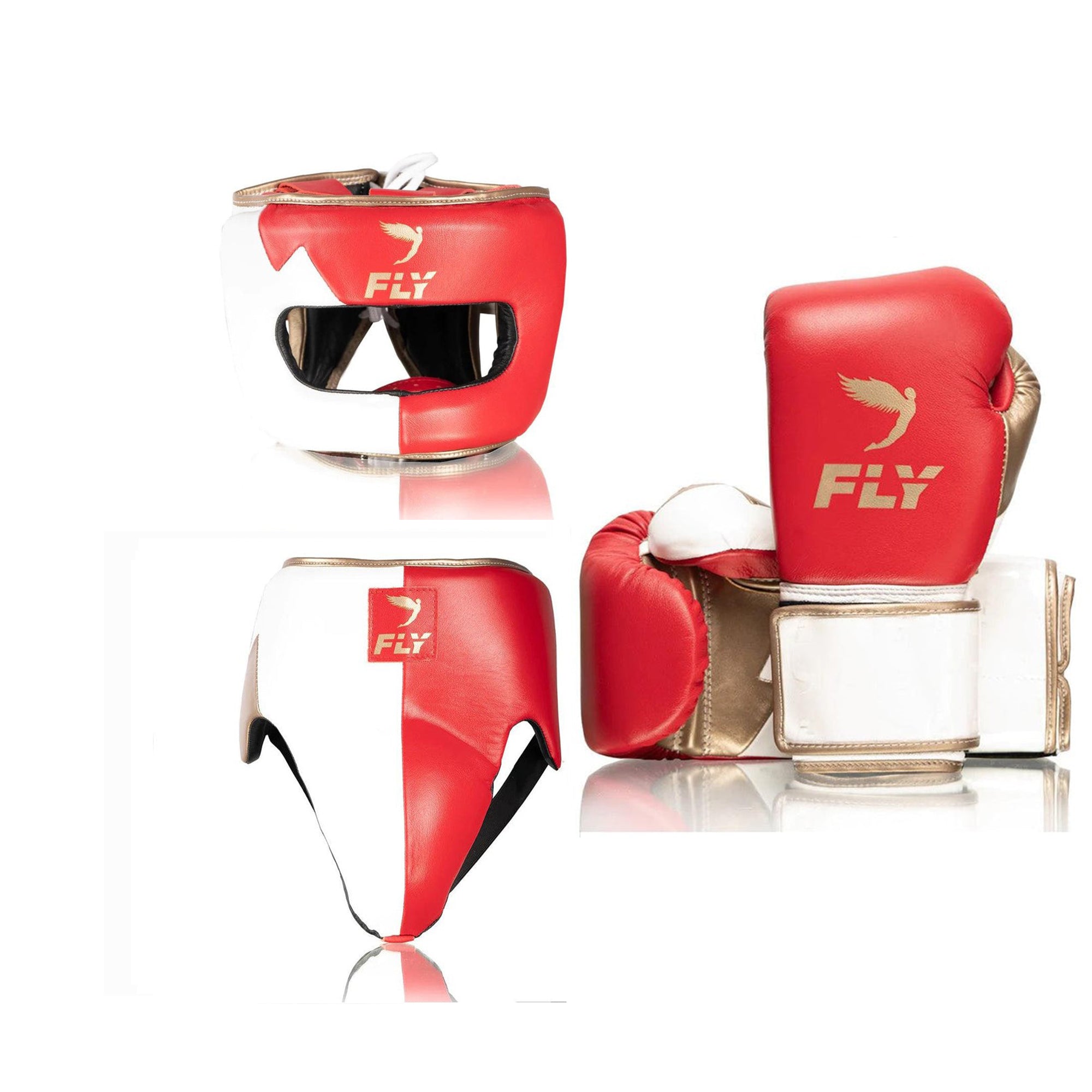 Customizable Red and White Fly Boxing Set, Fly Velcro Boxing Gloves, and Full Face Head Guard Christmas Gift for Men's and Women's, Thanksgiving Gifts for Him and Her
