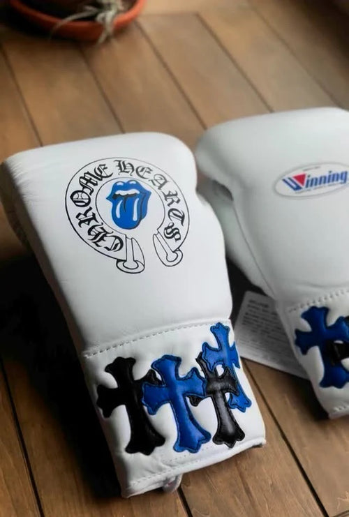 Chrome Heart Winning boxing gloves, Boxing gloves, Winning Lace up Boxing Glove, Christmas gift for men's, Thanksgiving gifts for him - White
