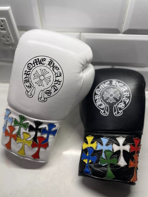 Chrome Heart Winning boxing gloves, Boxing gloves, Winning Lace up Boxing Glove, Christmas gift for men's, Thanksgiving gifts for him - White / Black