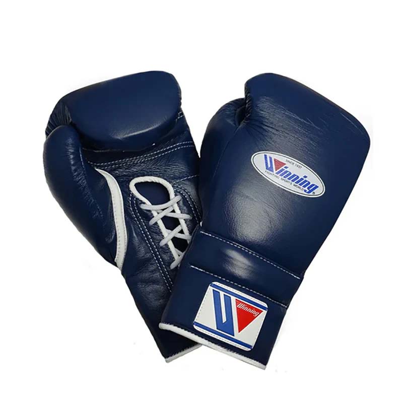 Customizable Navy Blue Winning Boxing Sets With Cheeks Head Guard