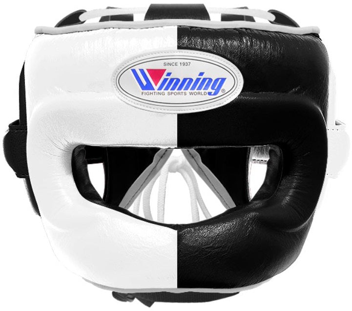 Winning Full Face Boxing Headgear - White & Black