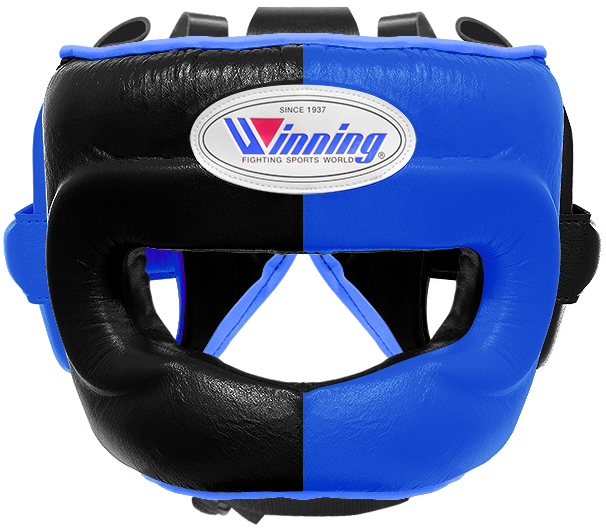 Winning Full Face Boxing Headgear - Black & Blue